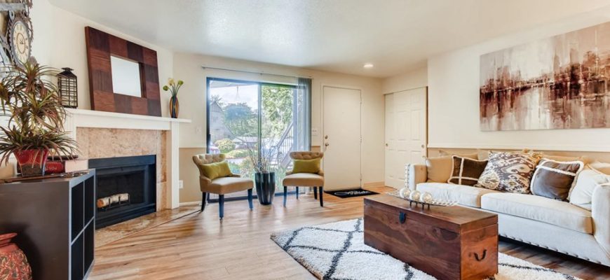 modern and open living room with updated decor